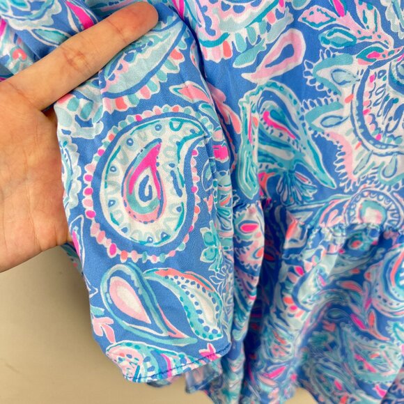 Lilly Pulitzer Blue Paisley Printed Charlee Tunic Mini Dress - Picture 5 of 6